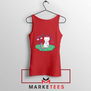 Dabbing Cat Unicorn Red Tank Top