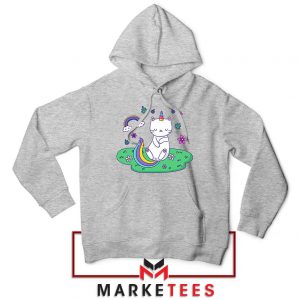 Dabbing Cat Unicorn Sport Grey Hoodie