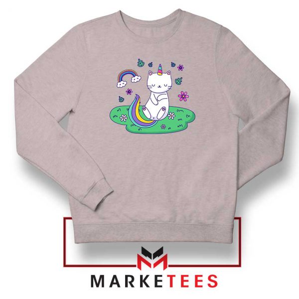 Dabbing Cat Unicorn Sport Grey Sweatshirt