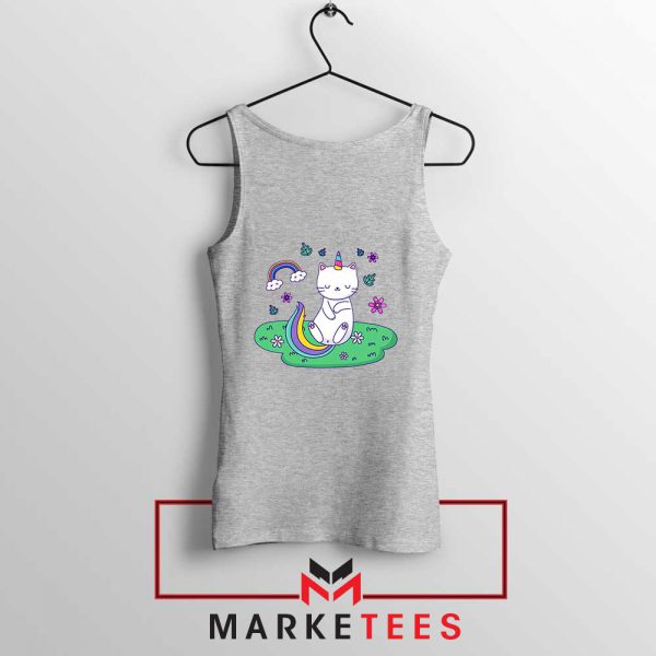 Dabbing Cat Unicorn Sport Grey Tank Top