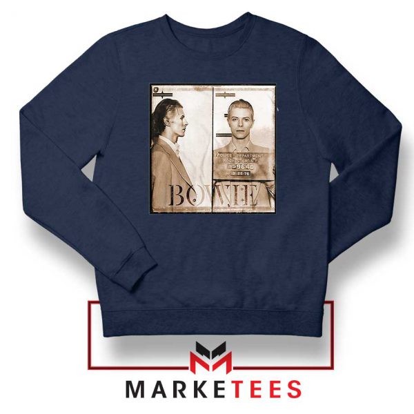 David Bowie Mugshot Navy Blue Sweatshirt