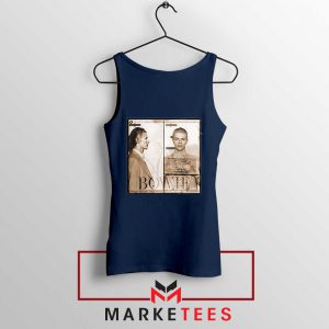 David Bowie Mugshot Navy Blue Tank Top