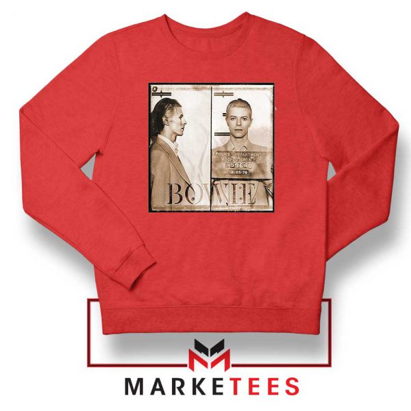 David Bowie Mugshot Red Sweatshirt