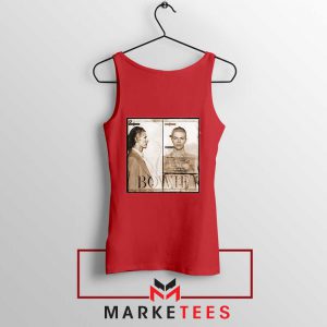 David Bowie Mugshot Red Tank Top