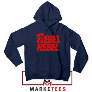 David Bowie Rebel Rebel Navy Blue Hoodie