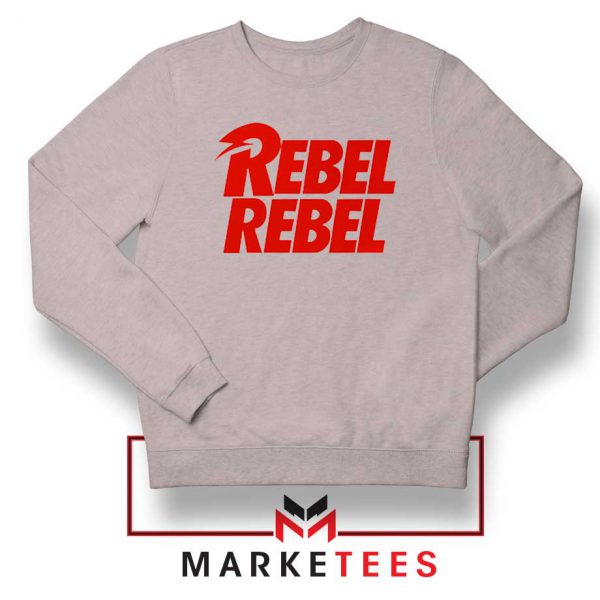 David Bowie Rebel Rebel Sport Grey Sweatshirt