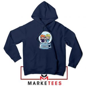 Elsa Anna Olaf Snow Globe Navy Blue Hoodie