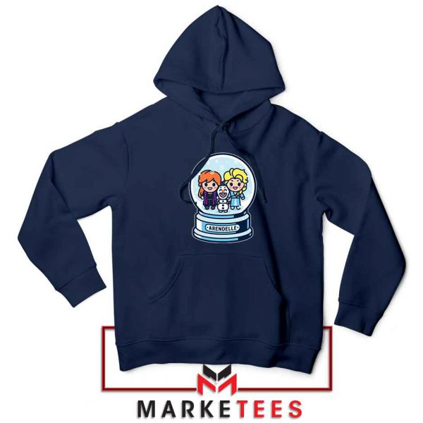 Elsa Anna Olaf Snow Globe Navy Blue Hoodie