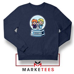 Elsa Anna Olaf Snow Globe Navy Blue Sweatshirt