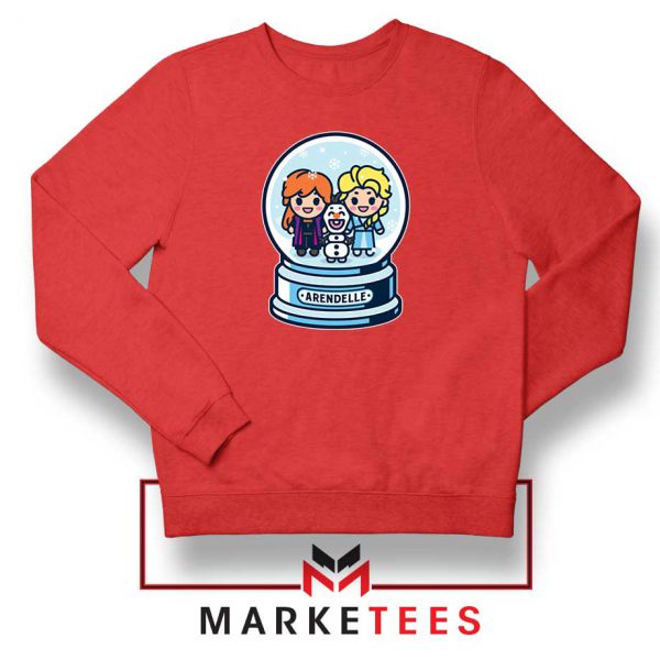 Elsa Anna Olaf Snow Globe Red Sweatshirt