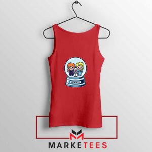 Elsa Anna Olaf Snow Globe Red Tank Top