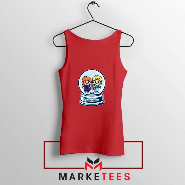 Elsa Anna Olaf Snow Globe Red Tank Top