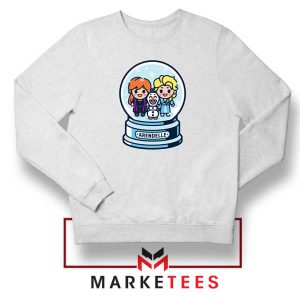 Elsa Anna Olaf Snow Globe White Sweatshirt