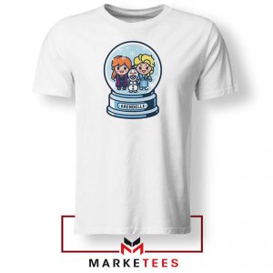 Elsa Anna Olaf Snow Globe White Tshirt