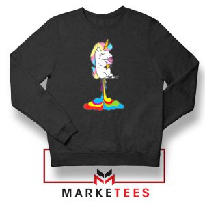 Funny Poop Unicorns Black Sweatshirt