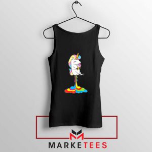 Funny Poop Unicorns Black Tank Top