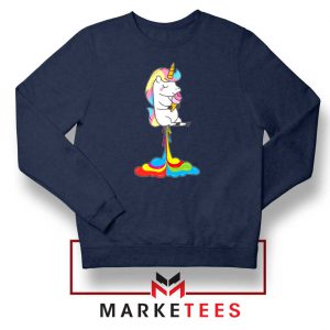 Funny Poop Unicorns Navy Blue Sweatshirt