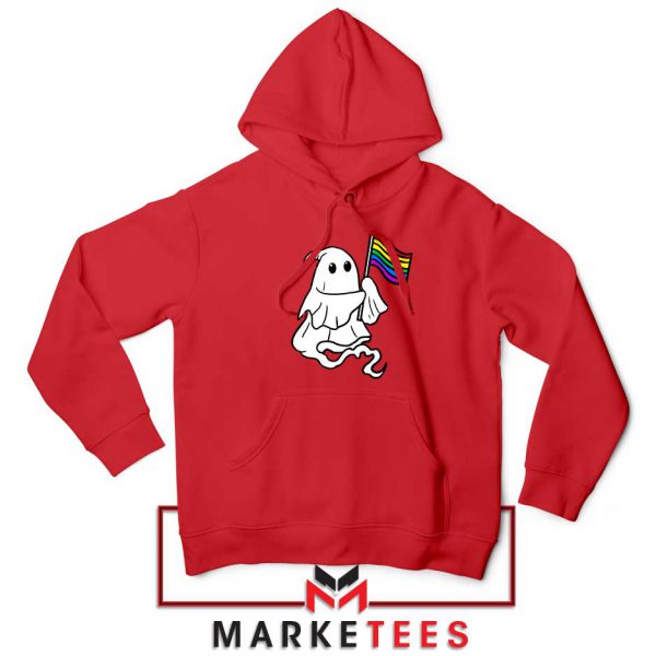 Ghost Rainbow Flag Red Hoodie