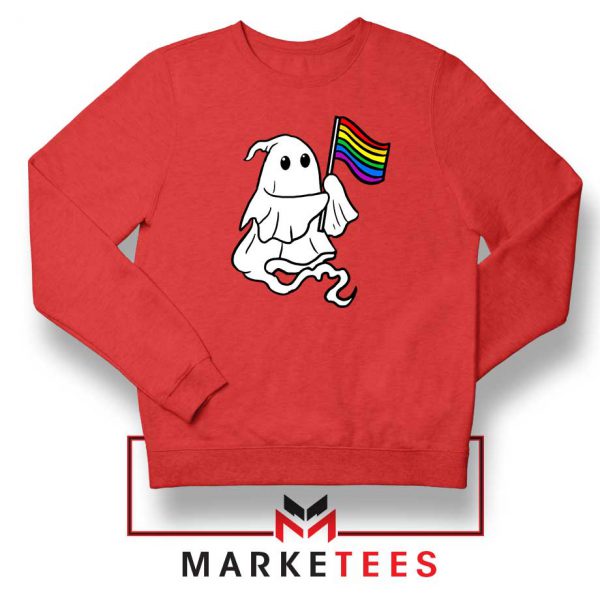 Ghost Rainbow Flag Red Sweatshirt
