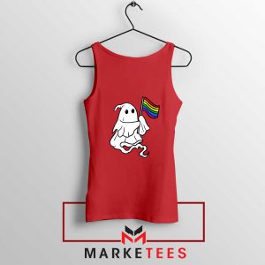 Ghost Rainbow Flag Red Tank Top