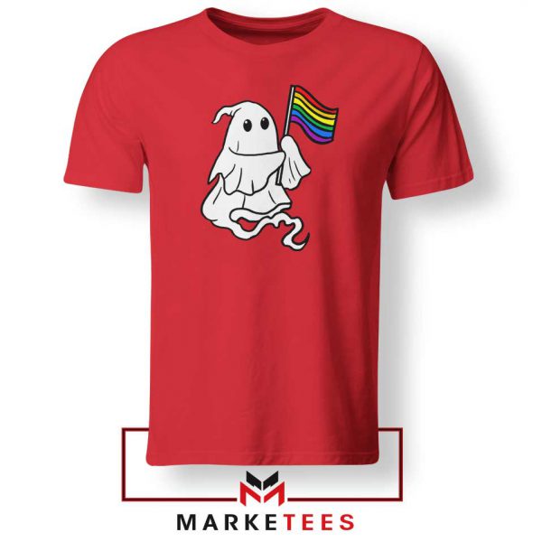 Ghost Rainbow Flag Red Tshirt