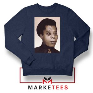 James Baldwin Potrait Navy Blue Sweatshirt