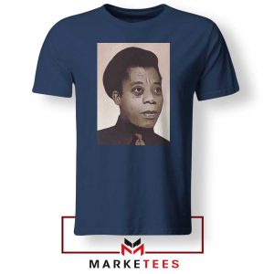 James Baldwin Potrait Navy Blue Tshirt