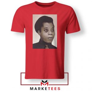 James Baldwin Potrait Red Tshirt