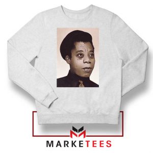 James Baldwin Potrait White Sweatshirt