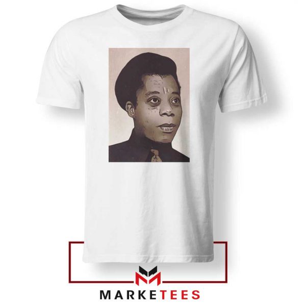 James Baldwin Potrait White Tshirt
