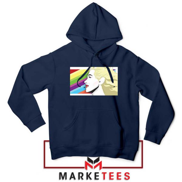 Marilyn Monrainbow Navy Blue Hoodie