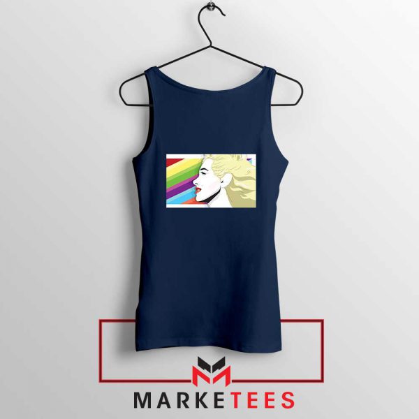 Marilyn Monrainbow Navy Blue Tank Top