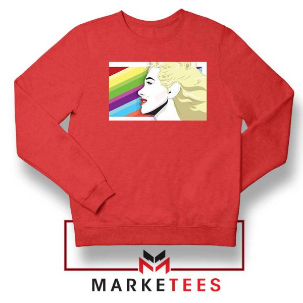 Marilyn Monrainbow Red Sweatshirt