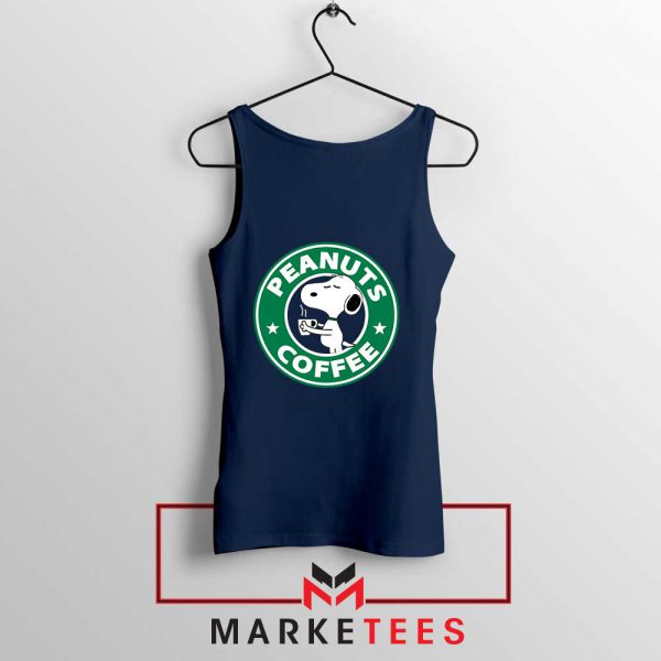 Peanuts Coffee Navy Blue Tank Top