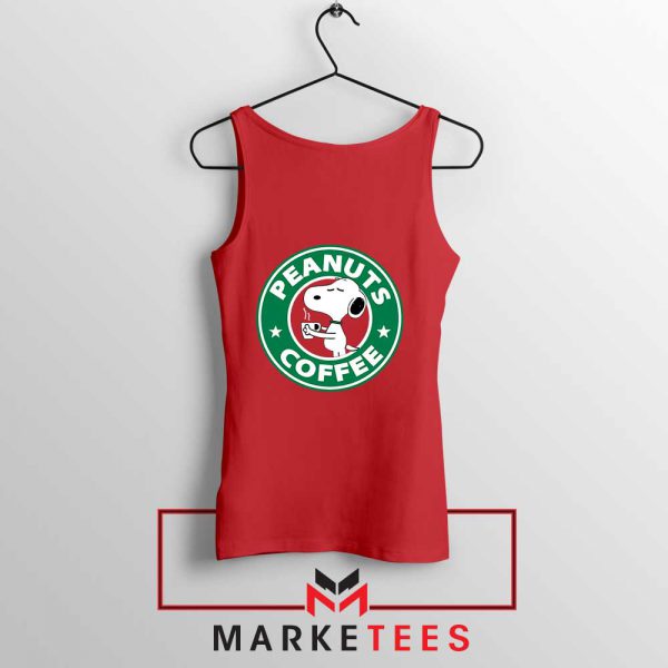 Peanuts Coffee Red Tank Top