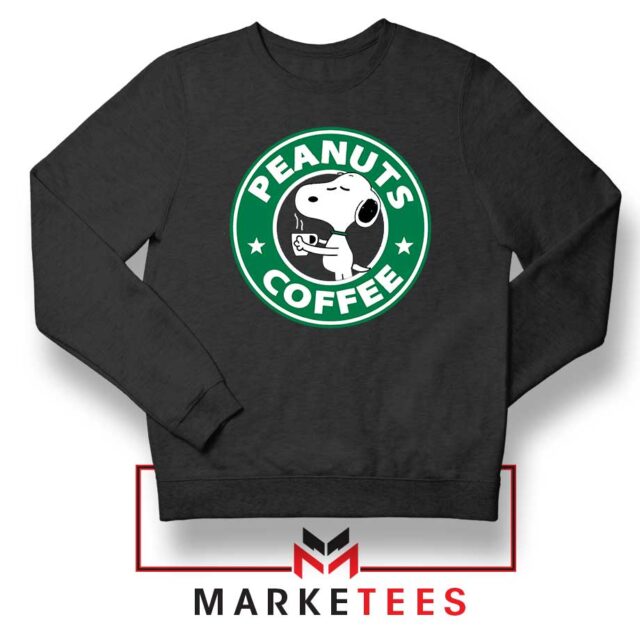 Peanuts Coffee Sweatshirt Snoopy Fan S-2XL