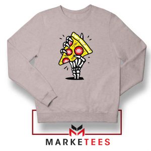 Pizza Skull Hand Sport Grey Sweatshirt