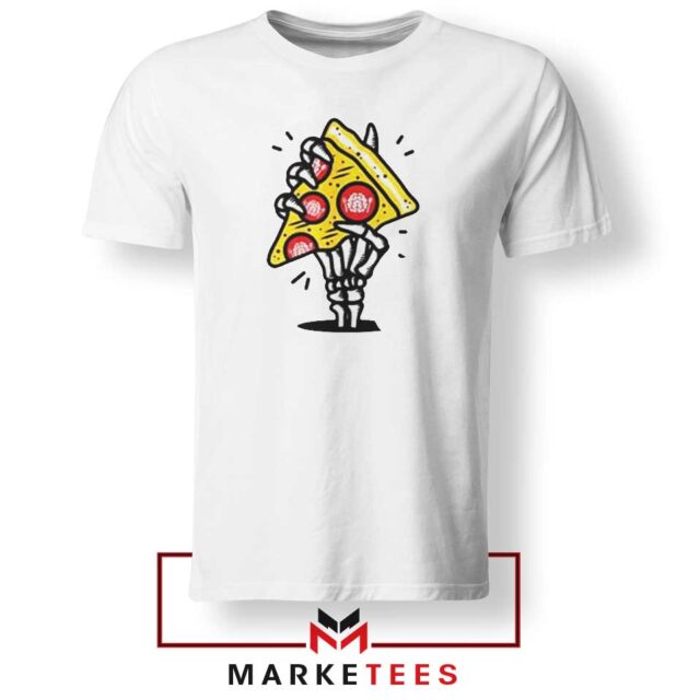 Skull Hand Holding Pizza T-Shirt