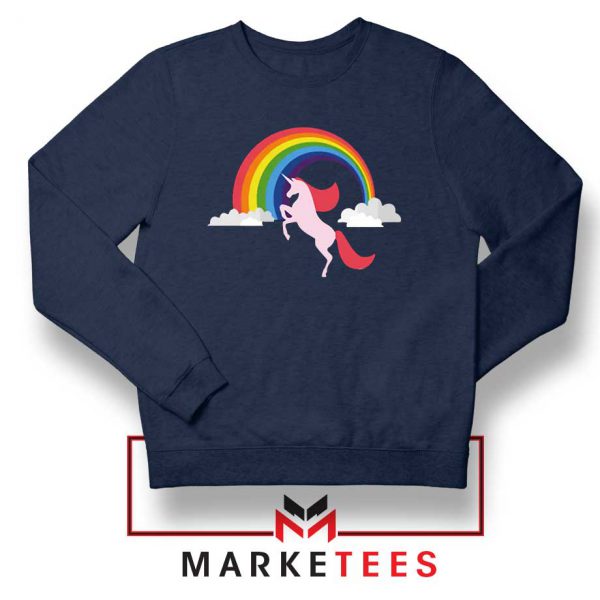 Rainbow Unicorn Navy Blue Sweatshirt