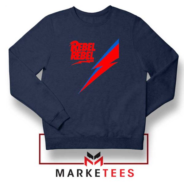 Rebel Rebel David Bowie Navy Blue Sweatshirt