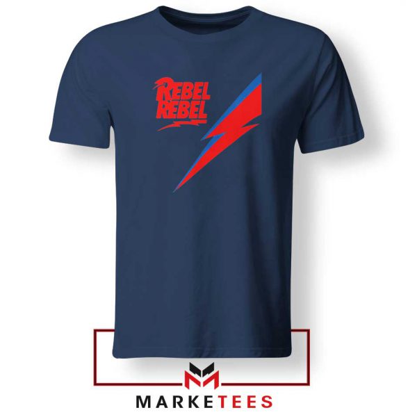 Rebel Rebel David Bowie Navy Blue Tshirt