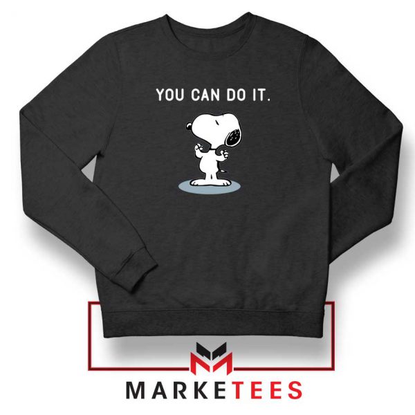 Snoopy You Can Do It Black Sweatshirt
