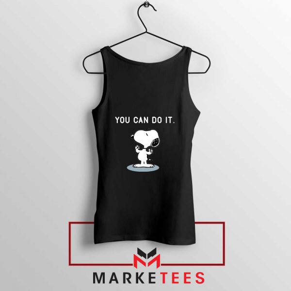 Snoopy You Can Do It Black Tank Top