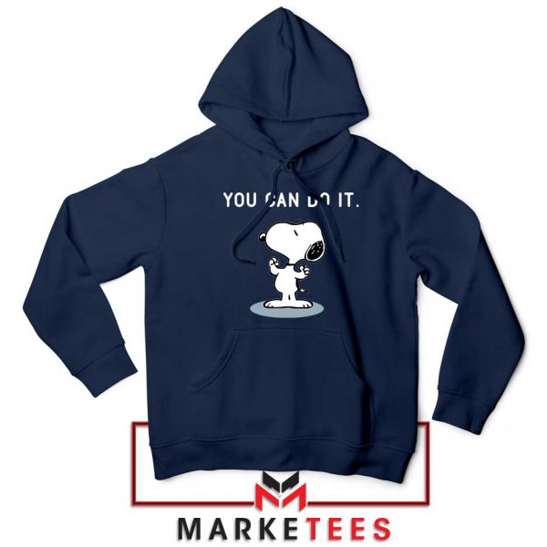 Snoopy You Can Do It Navy Blue Hoodie