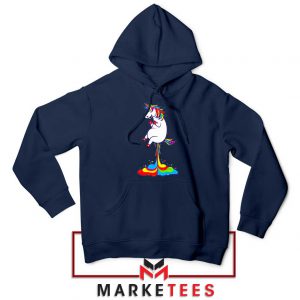 Unicorn Fart Rainbow Navy Blue Hoodie