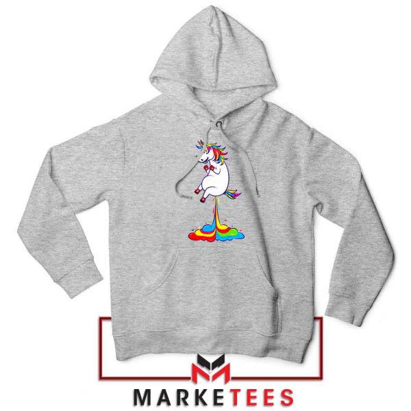 Unicorn Fart Rainbow Sport Grey Hoodie