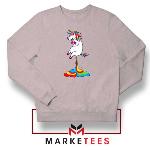 Unicorn Fart Rainbow Sport Grey Sweatshirt