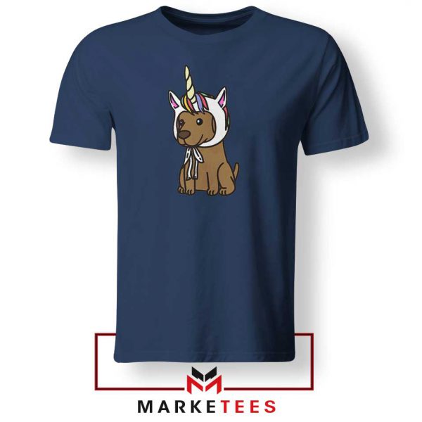 Vizsla Unicorn Hat Navy Blue Tshirt