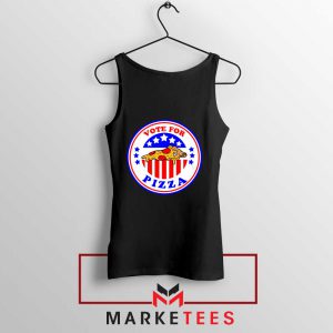 Vote For Pizza President Black Tank Top