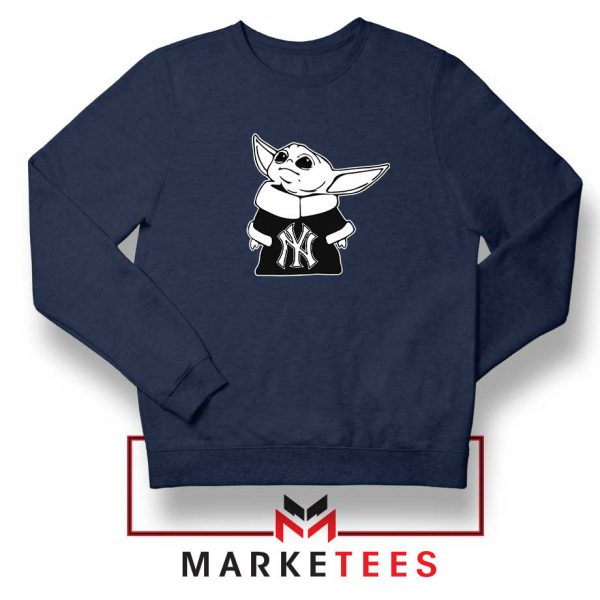 Baby Yoda Yankees NAvy Blue Sweatshirt